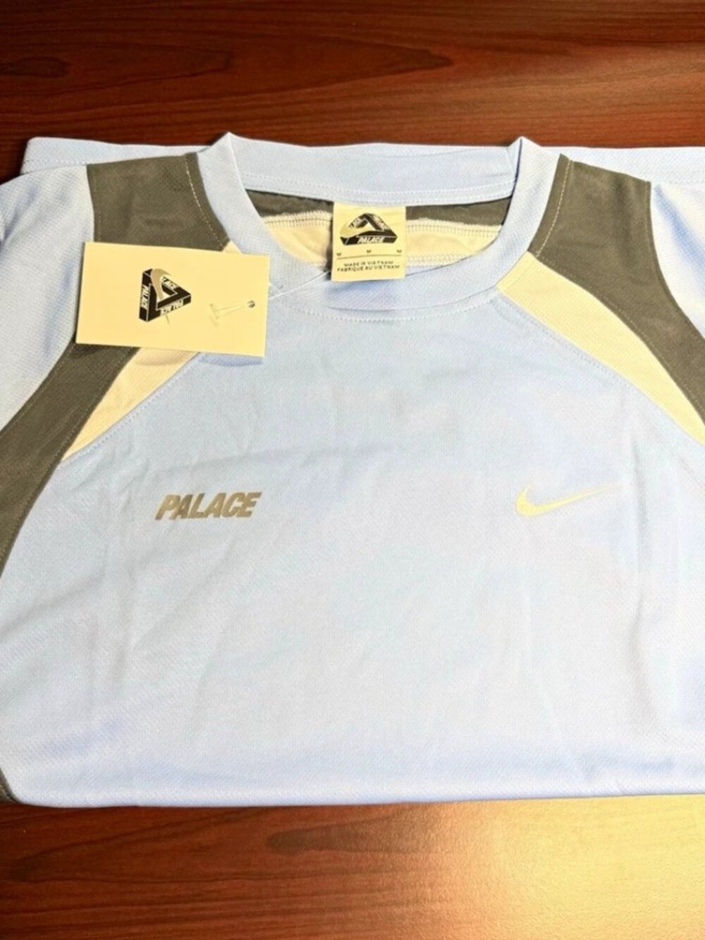 Palace Light Blue Colorblock Short Sleeve Jersey M